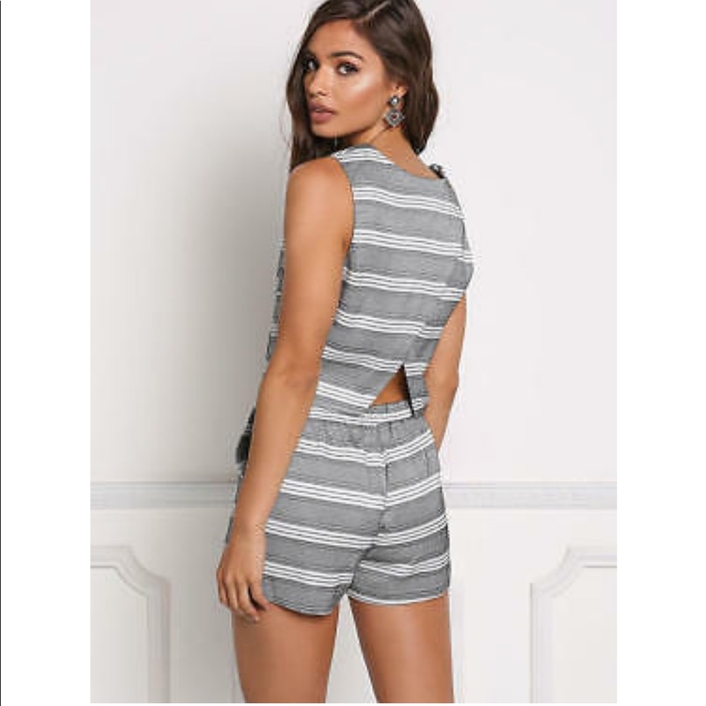 J.O.A Los Angeles / small / Stripe Tweed Romper